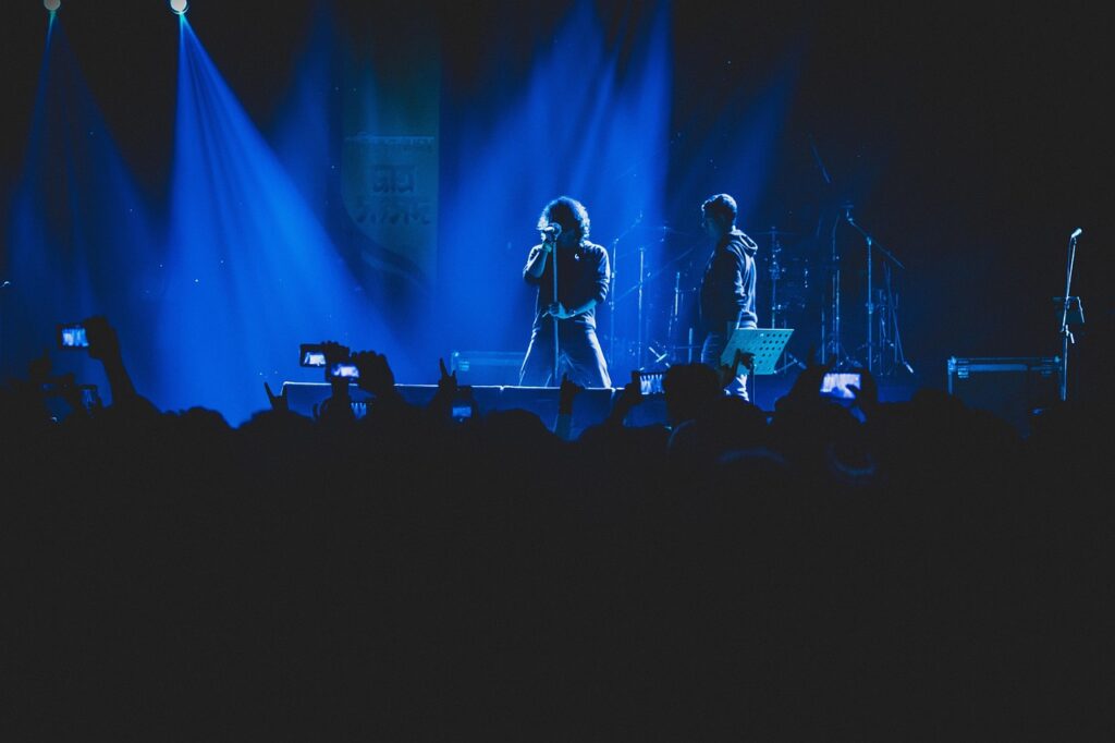 Band performing live on stage