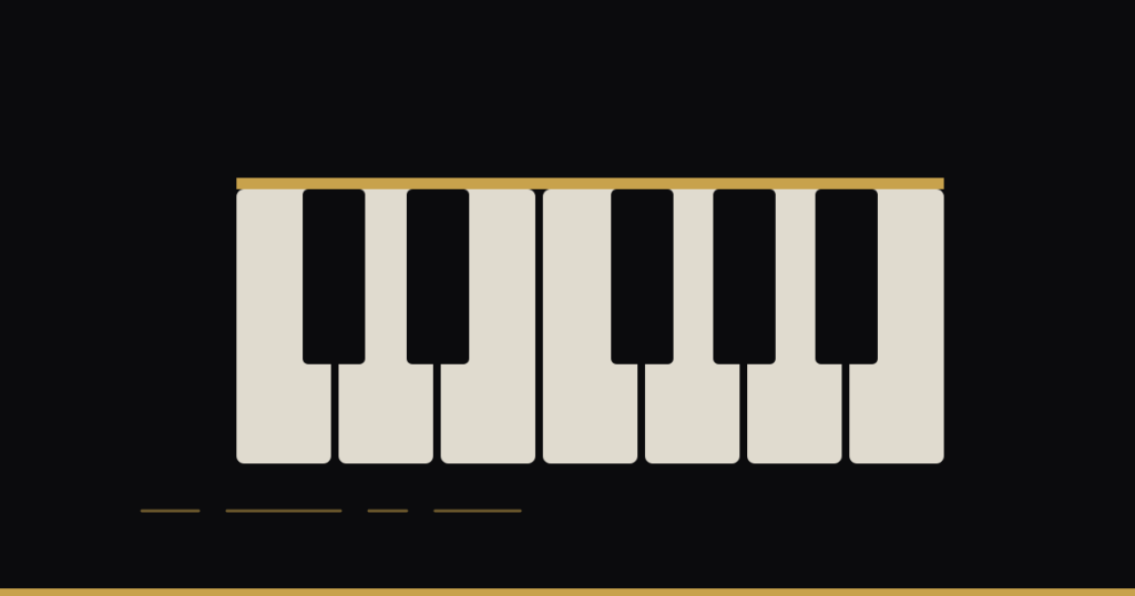 A run of piano keys